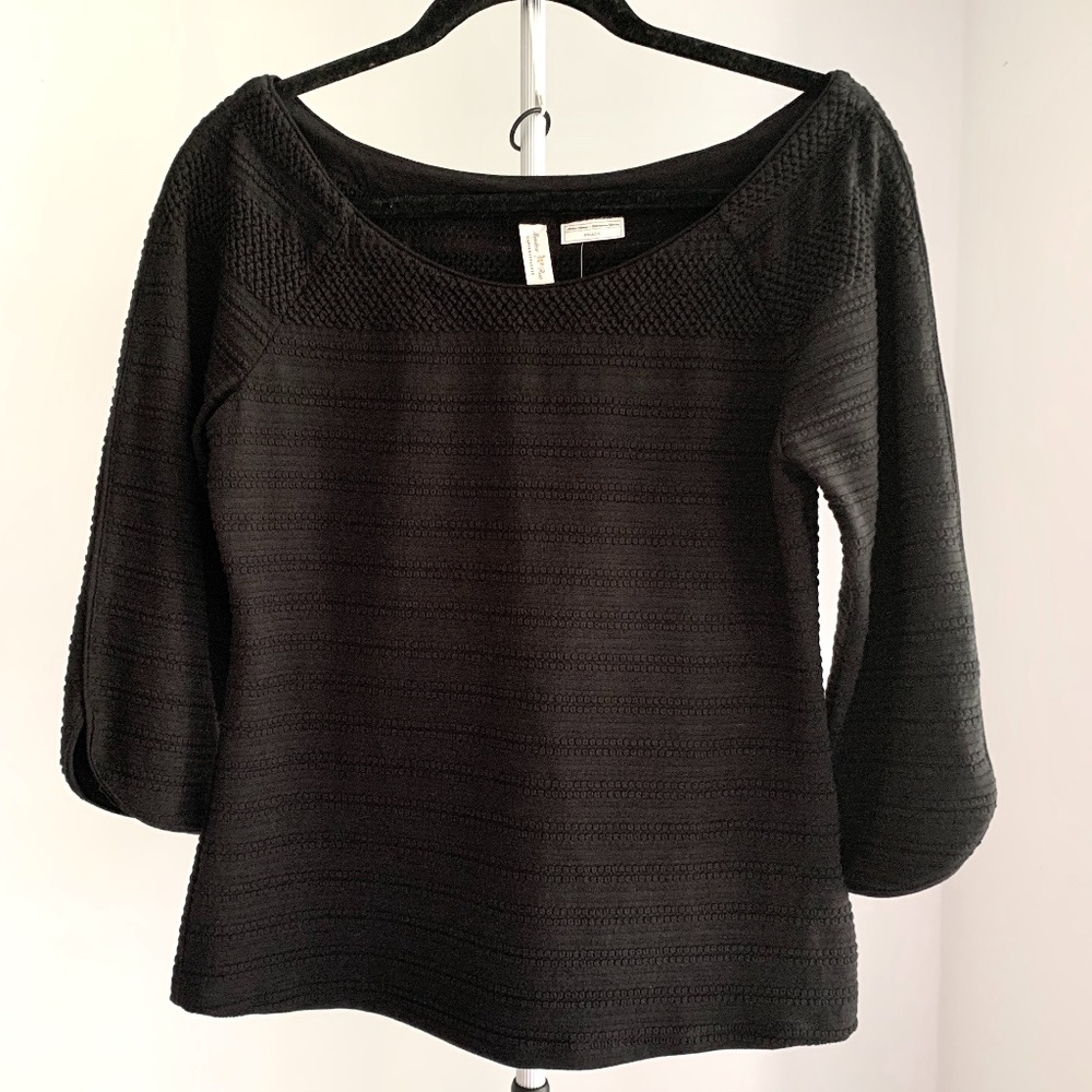 NWT ANTHROPOLOGIE MEADOW RUE Black Shirt Sz Small